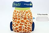 LINGZHI 防水 通気性の綿おむつカバー サイズ調整可 1枚入 (カラー:オレンジ）