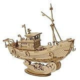 つくるんです® 日本語説明書付 3D ウッドパズル TG308 漁船
