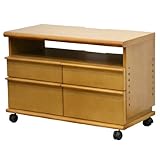 ライフスタイリングショップ テレビ台 ローボード キャスター付 木製 幅70cm ライトブラウン LS-922LB