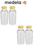 NEW! 4 MEDELA BREASTMILK COLLECTION STORAGE FEEDING BOTTLE SET w/lid 8oz /250ml by Medela [並行輸入品]