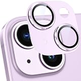 カメラフィルム iPhone14/ iPhone14 Plus用 カメラ保護 アルミ合金製 強化ガラス アイフォン14/14プラスカメラカバー キズ防止 耐衝撃 露出オーバー防止 超高透過率 あいふぉん14/あいふぉん14plus レンズカバー パープル