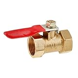 Homyl 3/8メス→メス 　ボールバルブ　16mm 　レッドレバーハンドル　2個　お買い得　耐久性　