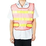 uxcell 反射ベスト ユニセックス 56 x 46cm オレンジ＆レッド ポリエステルメッシュ