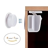 SOONHUA ベビーガード 赤ちゃんキャビネットロック(4ロック+1キー) 子供安全ロック 磁気ロック 食器棚、引き出しなどに適用 3Mテープ付き 簡単なインストール 事故防止 地震対策