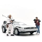 クラシック 1/64 スケール モデル バック・トゥ・ザ・フューチャー 2人形鋳造合金車シミュレーションミニカー キャラクタージオラマミニチュアシーンコレクション(人形と車)
