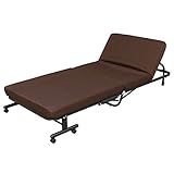 アイリスオーヤマ 折りたたみベッド 高反発 14段階リクライニング付き ブラウン OTB-KR