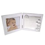 ベビーフレーム ベビーフォトフレーム 2面ブック型 名入れ バースレコード おもちゃ柄 ホワイトカラー