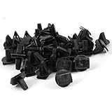 50個オートカーフェンダー黒いプラスチックリベットファスナー15ミリメートルのx 15ミリメートルx 8mmの