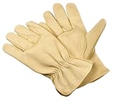 G & F 2002M-3 Full Grain Pigskin Leather work gloves, drivers gloves, Premium Washable leather, Size