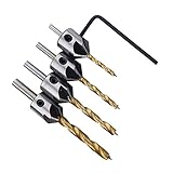 Fenteer 木工用　木製　穴　木工　面取りビット　テーパー　ドリル　カウンターシンク　ビット　4本入り　交換用