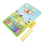 LEDMOMO 2 in 1 子供用 ミュージカルマット ピアノマット 電子パッド 認知感覚運動 発達促進 80×50cm 赤ちゃん用セット バッテリーなし