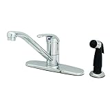 T&S Brass B-2730 Single Lever Faucet with 48-Inch Side Spray, 9-Inch Spout, Swivel Base, Flex Suppli