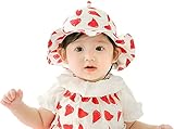 ベビー 帽子 男の子 女の子 新生児 赤ちゃん 春 夏 つば付き キッズ 日よけ uvカット 紫外線 防止 対策 100％コットン 幼児用５０＋ UPF日焼予防帽子、サイズの調整可能 (レッド)