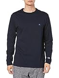 [チャンピオン] ロングTシャツ 長袖 丸首 綿100% 刺繍 ワンポイントロゴ ロングスリーブTシャツ ベーシック C8-X408 メンズ ネイビーXブルー XL