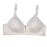 LUERME ブラジャー ノンワイヤ マタニティ マザー用 妊婦 前開き　ボタン付き 授乳便利 (80B, ライトベージュ)