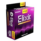 Elixir Strings 蛍光体ブロンズ アコースティックギター弦 NANOWEBテクノロジー、ライト(.012-.053) - Amazon限定4パック
