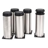 uxcell キャビネット脚 キャビネット　調整ステンレス鋼　家具 ソファー 150mm x 50mm 5個入り