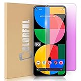 Google Pixel 5a 5G 專用ガラスフィルム ブルーライトカット 強化ガラス 液晶保護フィルム 厚さ0.33㎜ 硬度9H 気泡ゼロ ガラス飛散防止 指紋防止高精細 表裏面保護 透明 光沢 縁なし