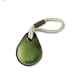 [Crazy Horse Craft] 北欧リトアニア製 Airtag ケース レザー キーホルダー エアタグケース アルパイングリーン