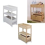 キッチンワゴン キャスター付き 木製 北欧 タイルトップ マルチオープンラック ビオラ 全2色(ホワイト)