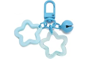 中空五芒星キーホルダーベルペンダントキーリングパーティーの好意子供用ハンドバッグバレンタインデーかわいいキーホルダーファッショナブル