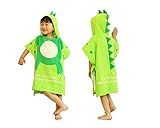 バスタオル バスローブ 子供 赤ちゃん ポンチョ 着ぐるみ ルームウェア 可愛い アニマル フード付き 綿 お風呂 温泉 ご出産祝い お誕生日 贈り物 プレゼント 恐竜 3色 (グレーン, L(65 