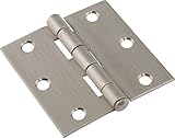 The Hillman Group 853395 3" Stainless Steel Residential Door Hinge - Square Corner - Removable Pin -