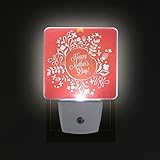 Alaza LED Night Light withスマートDusk to Dawnセンサー、母の日花柄プラグin Night Light Great Forベッドルームバスルーム、廊下、階段または任