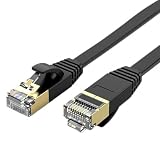 [LALASTA] lanケーブル 20m cat7 フラット スリム ケーブル 薄型 高速 ドア 隙間 10G対応 イーサネットケーブル カテゴリー7 黒