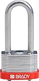 Brady 118977 Red, Key Retaining Steel PadLock - 2 Shackle - Keyed Alike (3 Locks) by Brady
