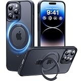 【8年間の技術結晶！4in1超万能モデル】CASEKOO iPhone 15/14 Plus 用 ケース 米軍MIL規格 耐衝撃 MagSafe対応隠しスタンド 指紋防止 マット仕上げ 黄変防止 薄型半透明 スマホケース ストラップホール付き ワイヤレス充電対応 いphone15plus用 ケース Shirudo MagicStand ブラック