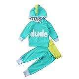 ベビー服　新生児　パーカー＋パンツ　セット　ファッション　帽子付き　パーカー　子供　暖かい　コート　男の子 (18-24M, グリーン)