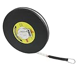 uxcell メジャー　巻尺 ラウンド　ブラック　シェル　ホワイト　メジャー　30M x 13mm　ガラス繊維