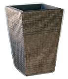 yamatei WP-001C57E ウィッカーポット スクエアロングOT 規格57A 茶 37×37×高さ57cm
