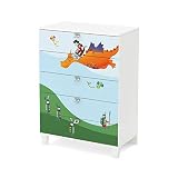 South Shore Andy 5-Drawer Chest with Dragon Otto Graff Decals, Pure White [並行輸入品]