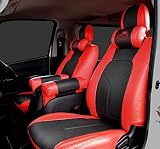01381 ハイエース 200系 シート カバー S-GL ツートン 運転席 助手席 後部座席 セット HELIOS PVC レザー レッド ブラック ネックパッド別売り TUCHI