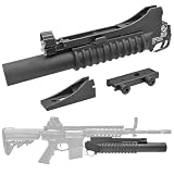 20mmレール 装着可能 COLT M203 グレネードランチャー ロング 3way 金属製 （ 20mmレール / マルイM4アウターバレル / リアルデルタリング ） 40mm ガスカート 対応