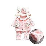 兎柄 柔らかい 長袖パジャマ ルームウェア 寝間着 可愛 上下セット 女の子 ピンク73cm