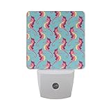 Alaza Seahorse Sea Ocean LED Night Light Dusk to Dawnセンサープラグin Night Home Decorデスクランプfor Adult