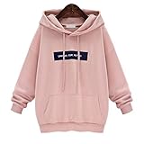 MaladaファッションレディースロングスリーブパーカースウェットシャツジャンパーLetterプルオーバートップスブラウス 3XL/25W ピンク