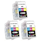 【SUNINK】キャノン 用 互換 詰め替えインク BC-366XL/BC-346XL/BC-311XL (CL/3色カラー)*3【合計3本】対応:TS3530/TS3130/TS3130S/TS3330/TS203/TR4530/MP493/MP280/MP490/MP480/MP270/MX420/MX350/iP2705