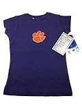 Clemson Tigers Two Feet Aheadトドラーガールズパープル丈長Tシャツ 2T