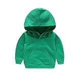 ALLAIBB ベビー服 パーカー 無地 カラフル ポケット付き 春 秋 おしゃれ カジュアル お祝い ギフト size 120 (グリーン)