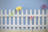 ホワイト木製Picket Fences for Kids部屋壁Border Garden Room Decor 19H x 24W x 1D ホワイト BCM44802