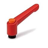 NBK 機械要素部品 クランプレバー(めねじ)操作ボタンつき LDF-10-RD-COR (レッド)