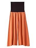 Angeliebe エンジェリーベ マタニティ パンツ フィット 麻混 ワイドパンツ 産前 産後 対応 妊婦服 ズボン 9号 オレンジ 21354 21354220
