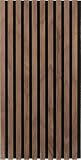 不二貿易 木製吸音ウォールパネル 防音 幅40.5×奥行1.8×高さ80cm ミディアムブラウン 40966