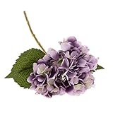 Lovoski 造花　人工　アジサイ　花　絹　植物　結婚式　パーティー　庭　装飾　６色選べる - 紫