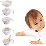 サクララ（Sakulala) 破砕 研削 ボウル キッチンツール 押し出し マッシュ フィルター ジューサー スプーン 6点セット ベビーフード 赤ちゃん　調理セット 離乳食用