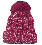 キッズ ベビー ファー 付き 子供 ニット帽 選べる5色 ボンボン ニットキャップ 男女 兼用 秋 冬 帽子 (赤ちゃん, ブルゴーニュ)